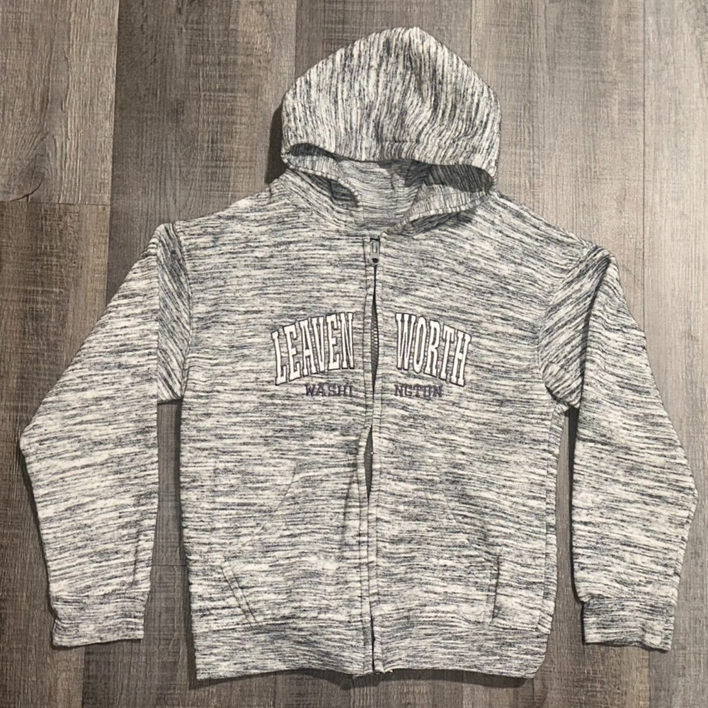 💞 Big Girls Size Medium Gray Leavenworth Full Zip Hoodie Sweatshirt